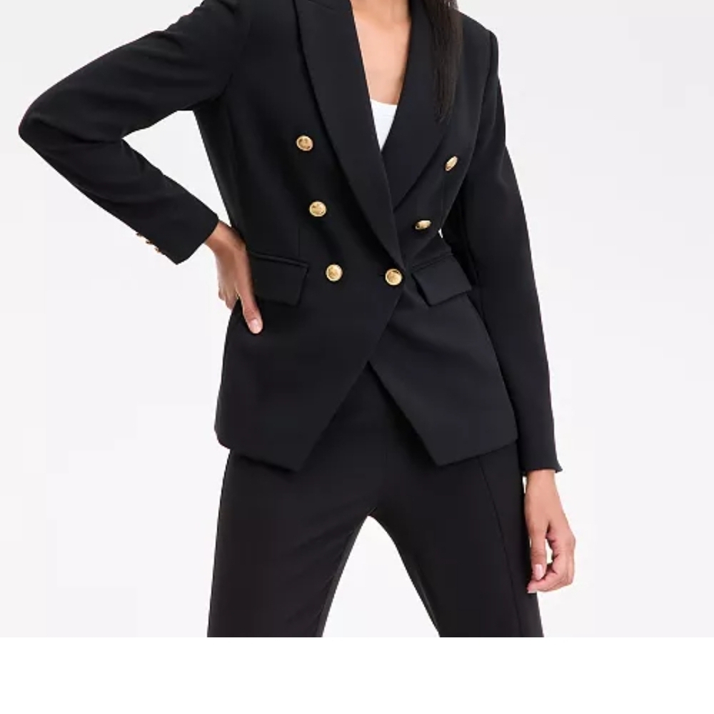 INC International Concepts Black Blazer with Gold Buttons